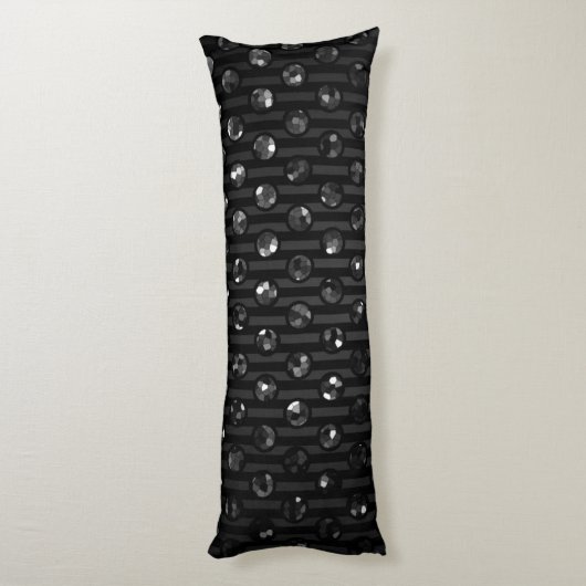 Body Pillow Black Sparkley Jewels Lichaamskussen (Achterkant (Verticaal))