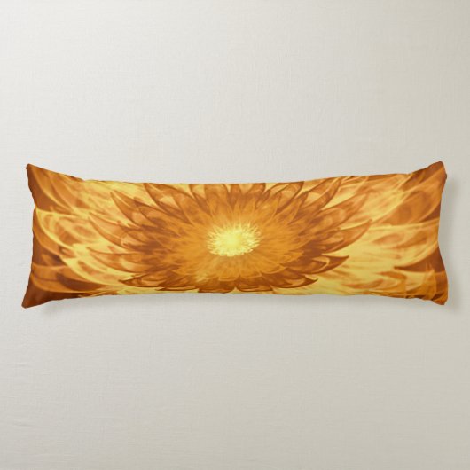 Body Pillow Fantasy Bloemen Geel Lichaamskussen (Voorkant)