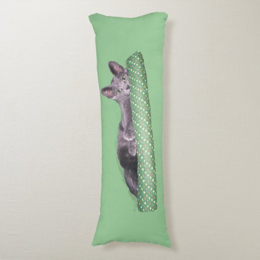 Body Pillow - Grey Kitten Lichaamskussen (Voorkant Verticaal)