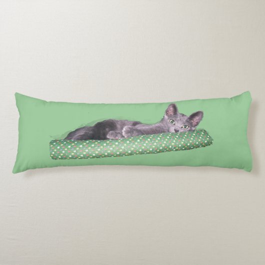 Body Pillow - Grey Kitten Lichaamskussen (Voorkant)