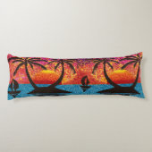 Body Pillow - Tropische eilanden bij zonsondergang Lichaamskussen (Achterkant)
