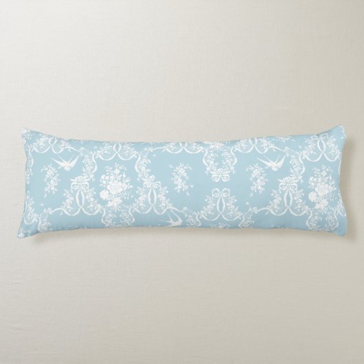 Body Pillow Willa Toile Gingham aqua Lichaamskussen (Voorkant)