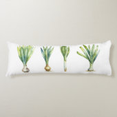 Body Pillow with Spring Onion Illustration Lichaamskussen (Voorkant)