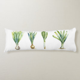 Body Pillow with Spring Onion Illustration Lichaamskussen