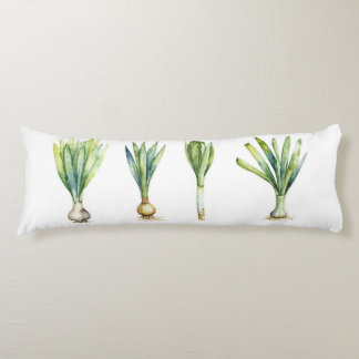 Body Pillow with Spring Onion Illustration Lichaamskussen