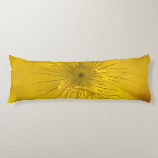 Body Pillow Yellow Bokeh Flower Lichaamskussen (Voorkant)