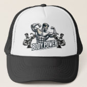 Body Power Gym Muscle Fitness Trucker Hat Pet (Voorkant)