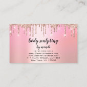 Body Sclupting Beauty Logo Glitter Drips Pink Visitekaartje (Achterkant)