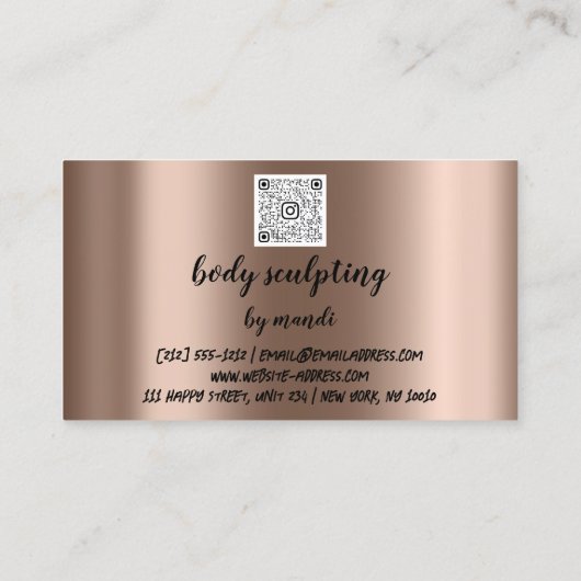 Body Sclupting Care Logo QR Gold Bikini Visitekaartje (Achterkant)