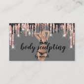 Body Sclupting Massage Logo Black Bikini QR Code Visitekaartje (Voorkant)