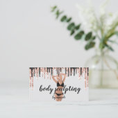 Body Sclupting Massage Logo Black Bikini QR Code Visitekaartje (Staand voorkant)