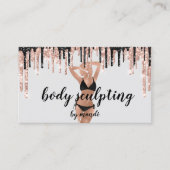 Body Sclupting Massage Logo Black Bikini QR Code Visitekaartje (Voorkant)
