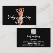 Body Sclupting Massage Logo Roos Gold Bikini QR Visitekaartje (Voorkant / Achterkant)
