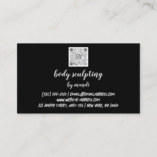 Body Sclupting Massage Logo Roos Gold Bikini QR Visitekaartje (Achterkant)