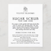 Body scrub packaging insert care marketing flyer (Voorkant)