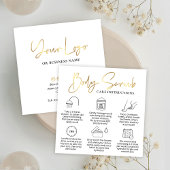 Body Scrub Toepassingsgids Wit & Goud Logo Vierkante Visitekaartje