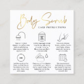 Body Scrub Toepassingsgids Wit & Goud Logo Vierkante Visitekaartje (Voorkant)