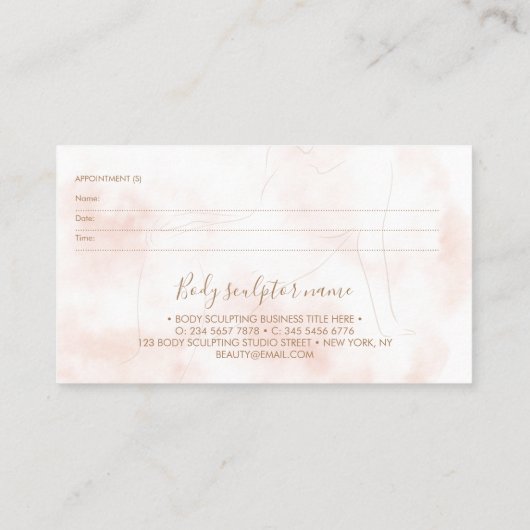 Body sculpting contouring spa appointment cards visitekaartje (Achterkant)