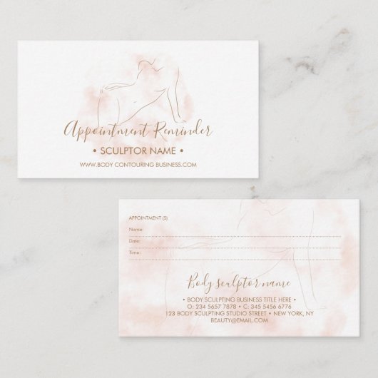 Body sculpting contouring spa appointment cards visitekaartje (Voorkant / Achterkant)