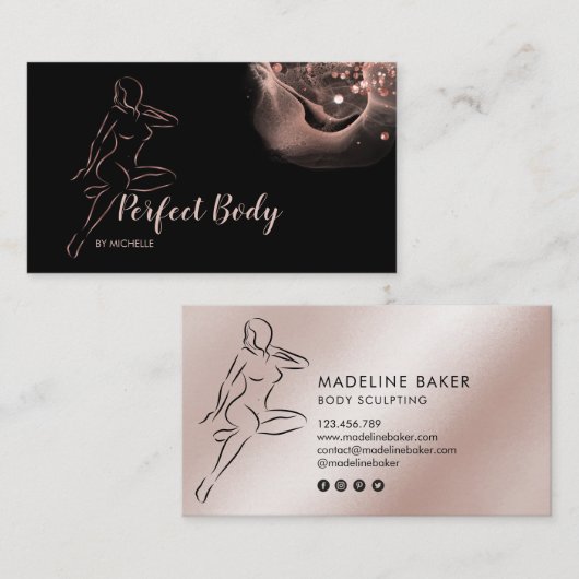 Body Sculpting Contouring Taille Trainer Visitekaartje (Voorkant / Achterkant)