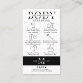 Body Sculpting Instructies voor en na de verzorgin Visitekaartje (Achterkant)