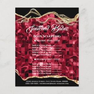 Body Sculpting Logo Rode Glam Goud Prijslijst Flyer