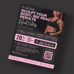 Body Sculpting Slank Kliniek MedSpa Roze Zwart Flyer