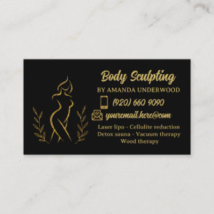 Body Sculpting Wellness Cosmetics Beauty Spa Gold Visitekaartje