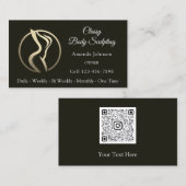 Body Shaping Sculpting Massage Care QR Logo Zwart Visitekaartje (Voorkant / Achterkant)