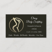 Body Shaping Sculpting Massage Care QR Logo Zwart Visitekaartje (Voorkant)