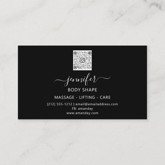 Body Shaping Sculpting Massage Gold Logo QR-code Visitekaartje (Achterkant)