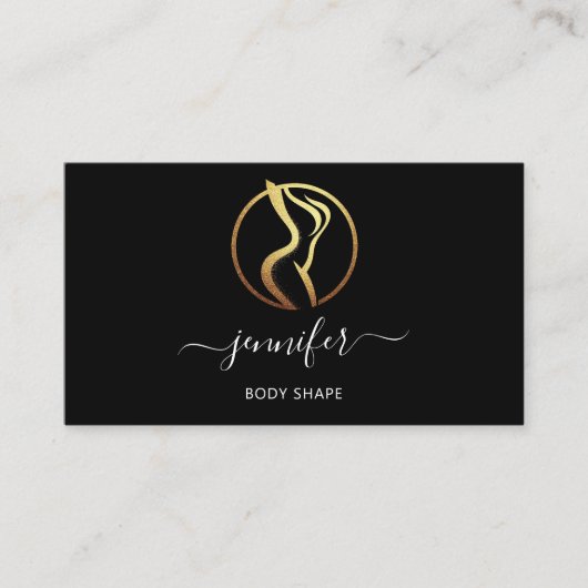 Body Shaping Sculpting Massage Gold Logo QR-code Visitekaartje (Voorkant)