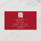 Body Shaping Sculpting Massage Goud Logo QR Rood Visitekaartje (Achterkant)
