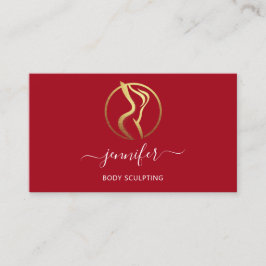 Body Shaping Sculpting Massage Goud Logo QR Rood Visitekaartje