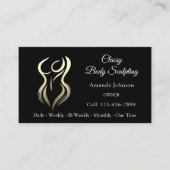 Body Shaping Sculpting Massage Goud Logo QR Zwart Visitekaartje (Voorkant)