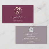 Body Shaping Sculpting Massage Goud Logo QRMarsala Visitekaartje (Voorkant / Achterkant)