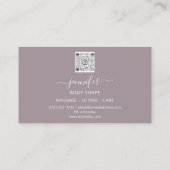 Body Shaping Sculpting Massage Goud Logo QRMarsala Visitekaartje (Achterkant)