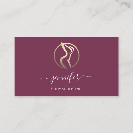 Body Shaping Sculpting Massage Goud Logo QRMarsala Visitekaartje (Voorkant)