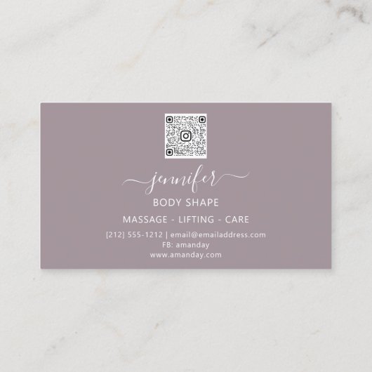 Body Shaping Sculpting Massage Gouden Logo QR Blus Visitekaartje (Achterkant)