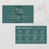 Body Tattoo Art Nazorg Instructies Visitekaartje (Voorkant / Achterkant)