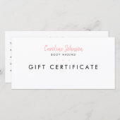 Body Waxing Gift Certificaat Eenvoudig Minimaal Wi Bedankkaart (Voorkant / Achterkant)