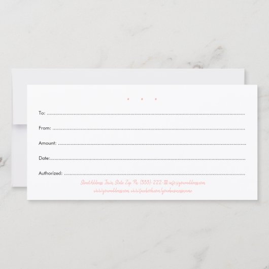 Body Waxing Gift Certificaat Eenvoudig Minimaal Wi Bedankkaart (Achterkant)