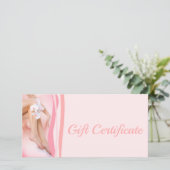 Body Waxing Gift Certificaat Roze Bloem Orchidee Bedankkaart (Staand voorkant)
