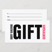 Body Waxing Gift Certificaat Vet Roze Lettering Bedankkaart (Voorkant / Achterkant)