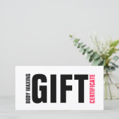Body Waxing Gift Certificaat Vet Roze Lettering Bedankkaart (Staand voorkant)