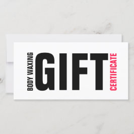 Body Waxing Gift Certificaat Vet Roze Lettering Bedankkaart
