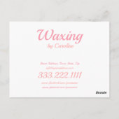 Body Waxing Huidverzorging Boutique Bedankt Briefkaart (Achterkant)
