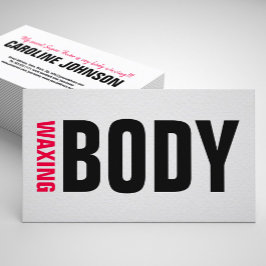 Body Waxing Wax Bold Zwart Roze Lettering Visitekaartje