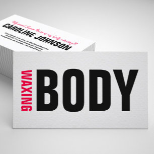 Body Waxing Wax Bold Zwart Roze Lettering Visitekaartje
