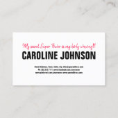 Body Waxing Wax Bold Zwart Roze Lettering Visitekaartje (Achterkant)
